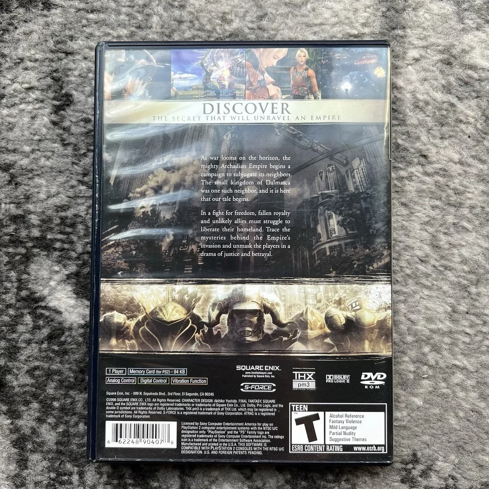 Final Fantasy XII (Sony PlayStation 2, 2006) Complete W/‎ Manual Disc Looks New